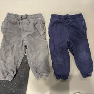 Navy and gray cord joggers lined